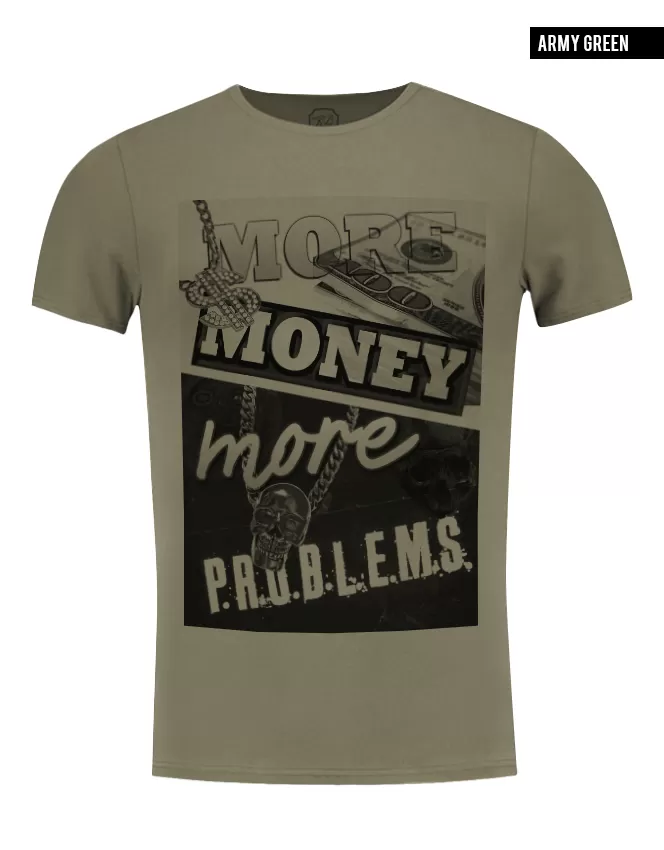 Men's T-shirt "More Money More Problems" / color option / MD336