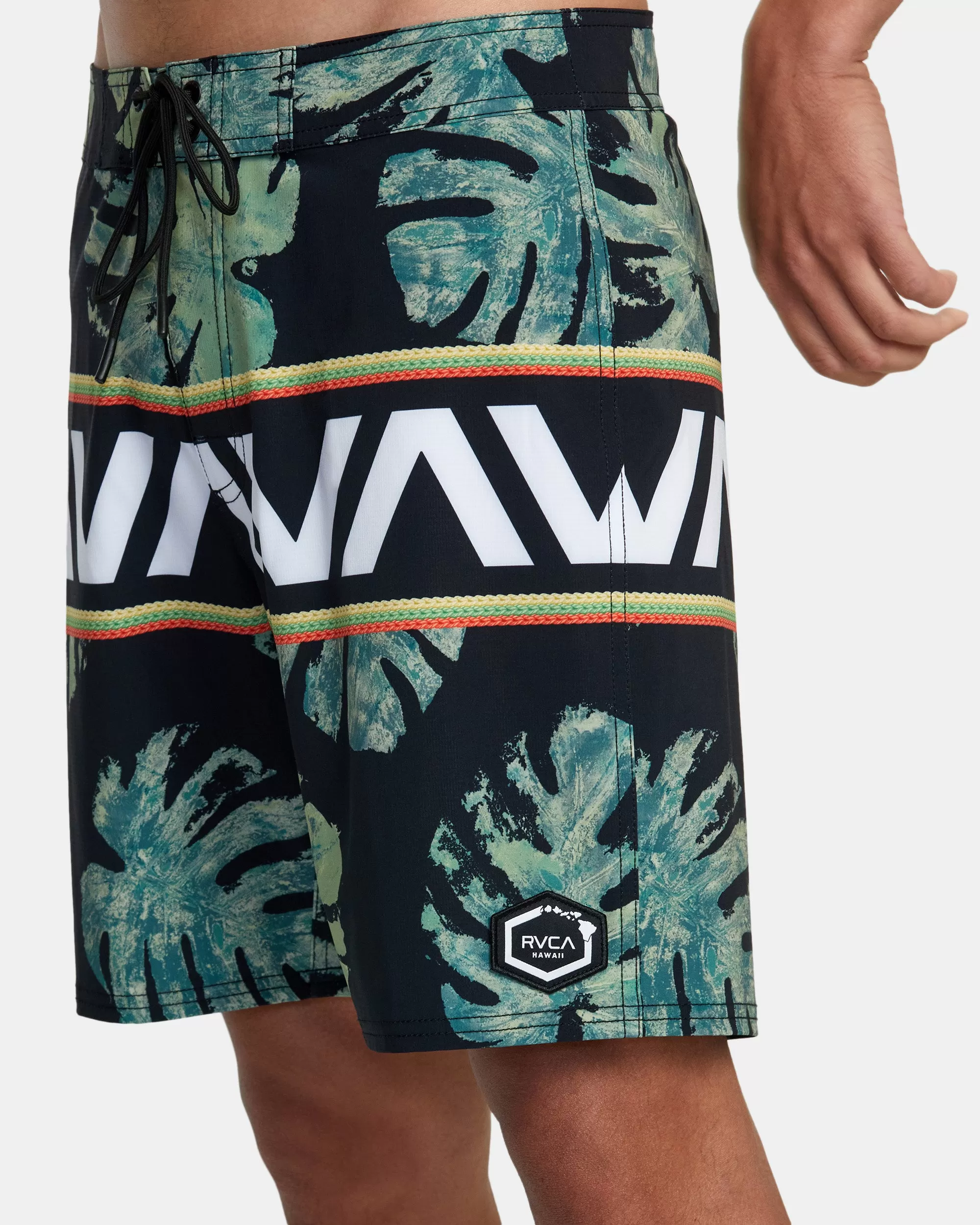 Oblow Hawaii Banded Boardshorts 18'' - Black