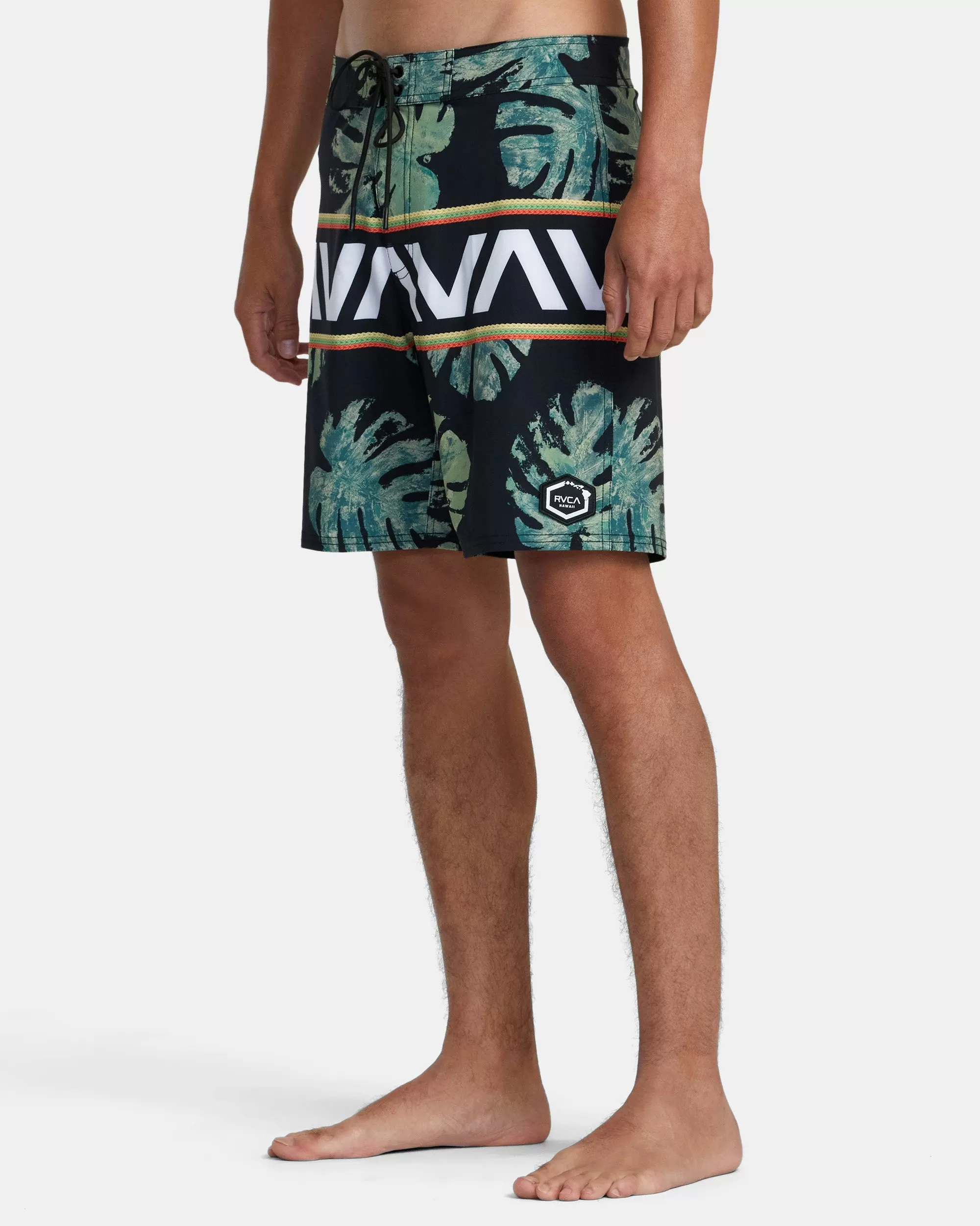 Oblow Hawaii Banded Boardshorts 18'' - Black