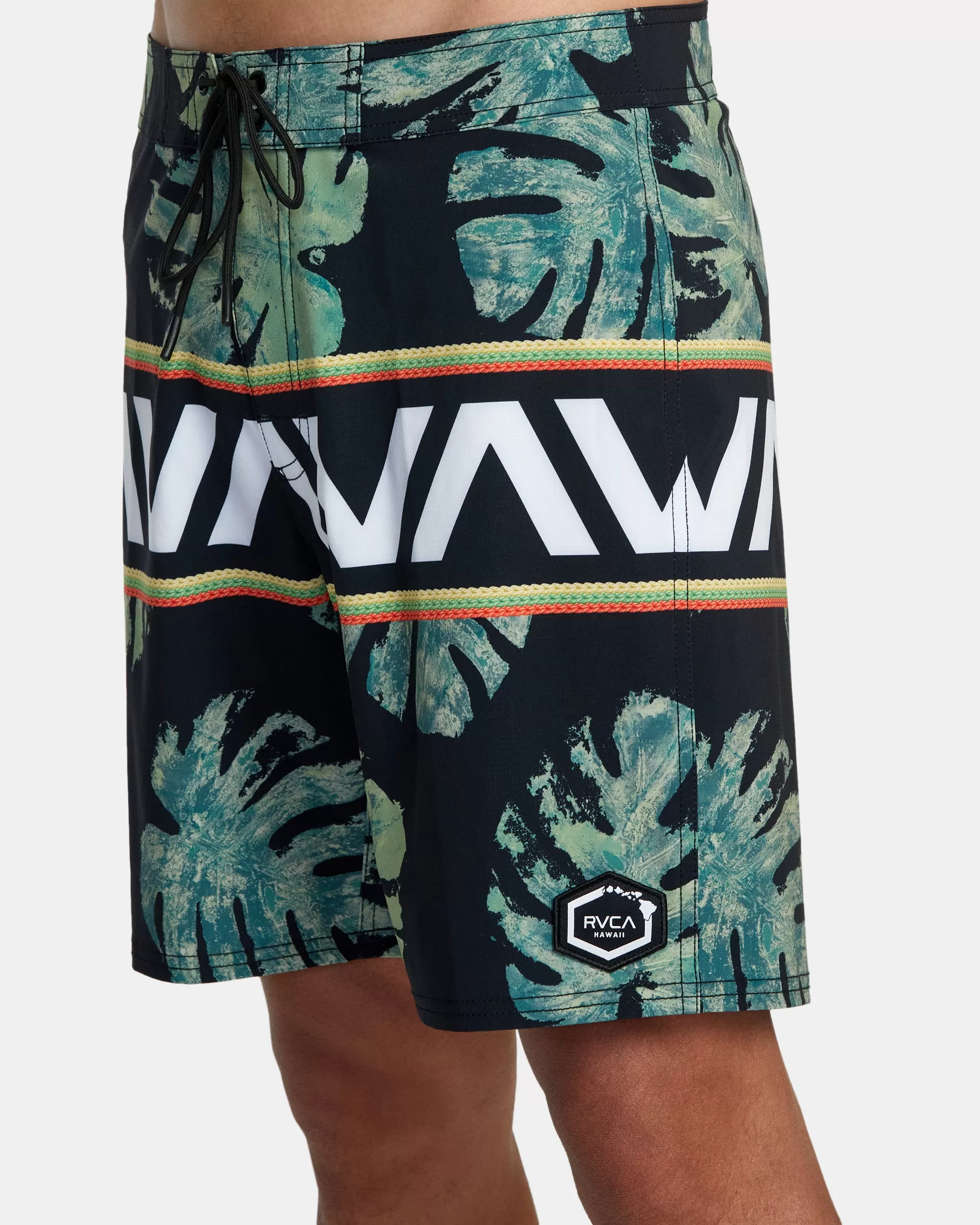 Oblow Hawaii Banded Boardshorts 18'' - Black