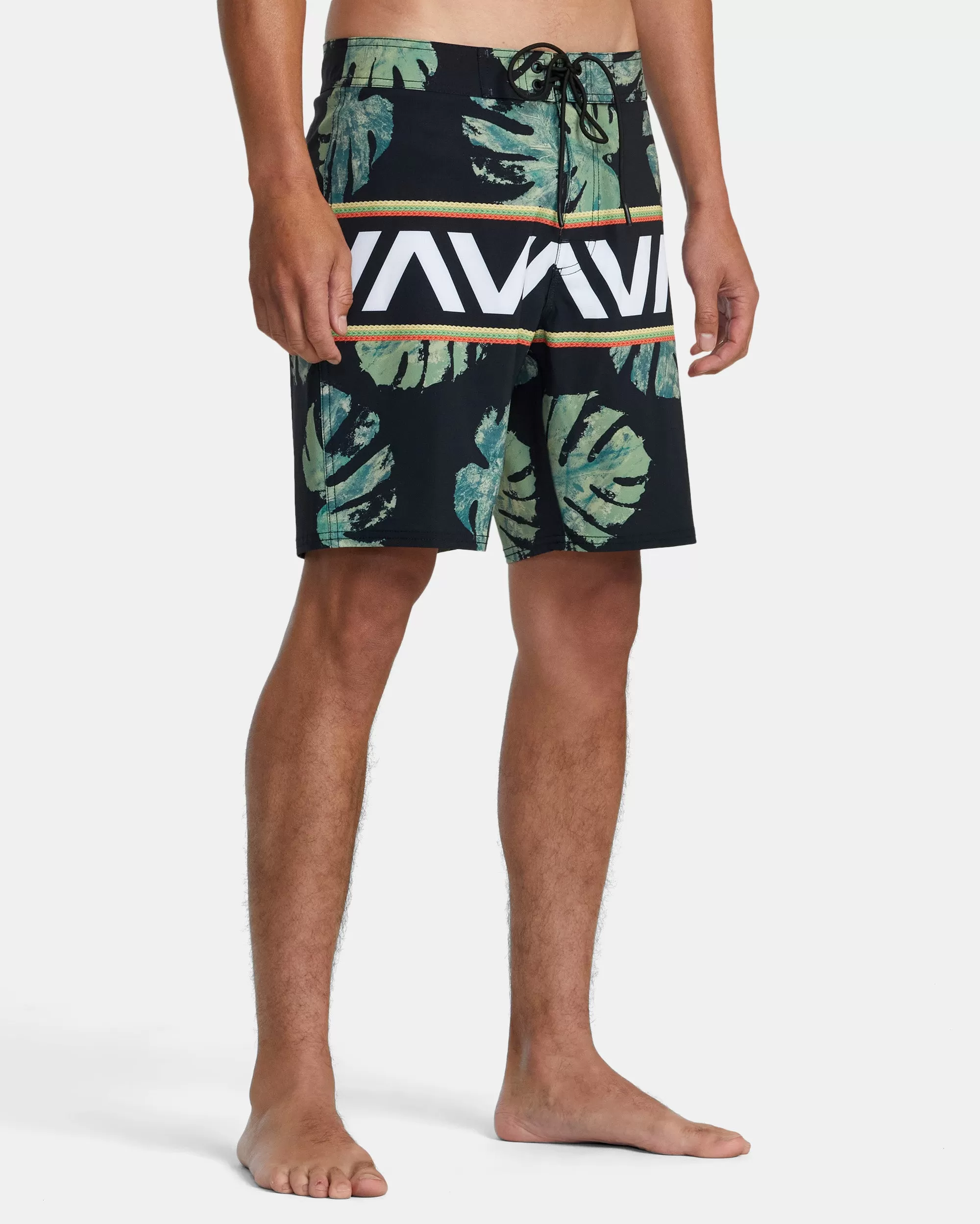 Oblow Hawaii Banded Boardshorts 18'' - Black