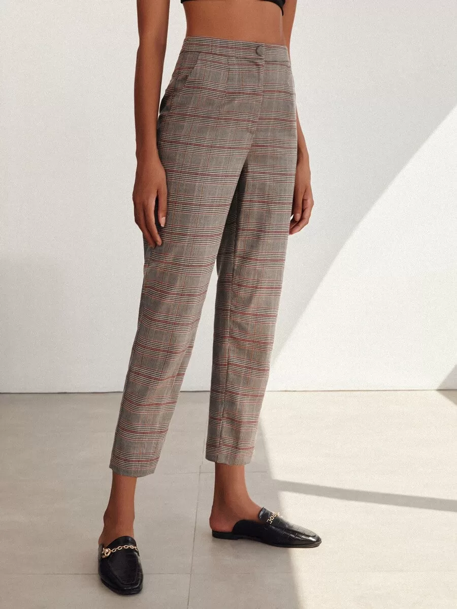 Plaid Cropped Trousers