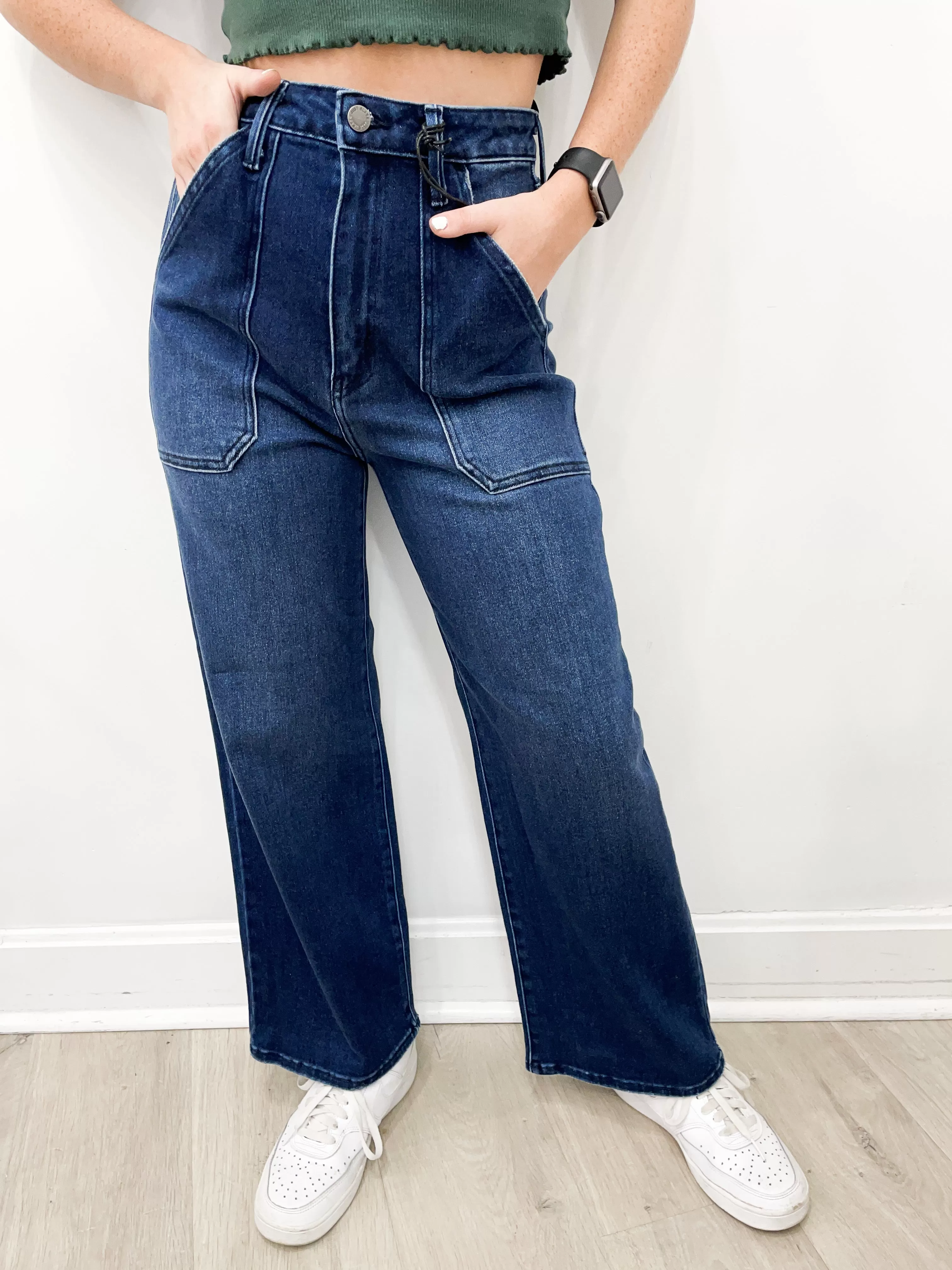 Polly Highest Rise Wide Leg Denim in Dark Wash