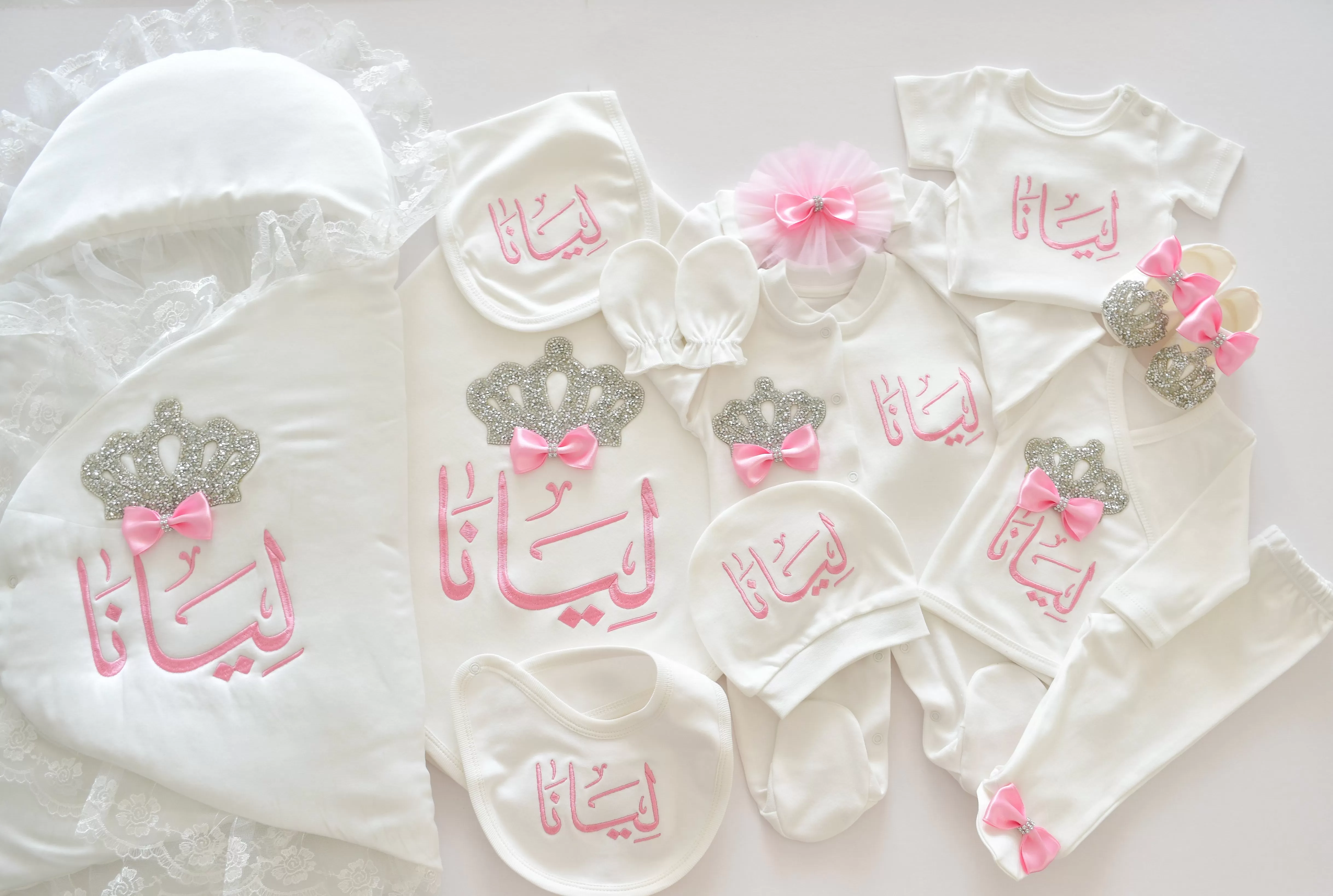 Princess Baby Girl Embroidered Set