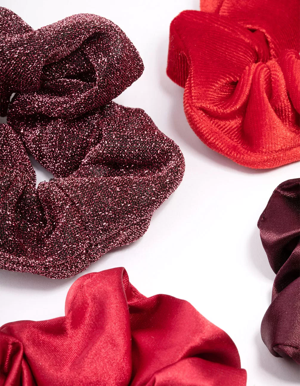 Red Christmas Hair Scrunchie Gift 4-Pack