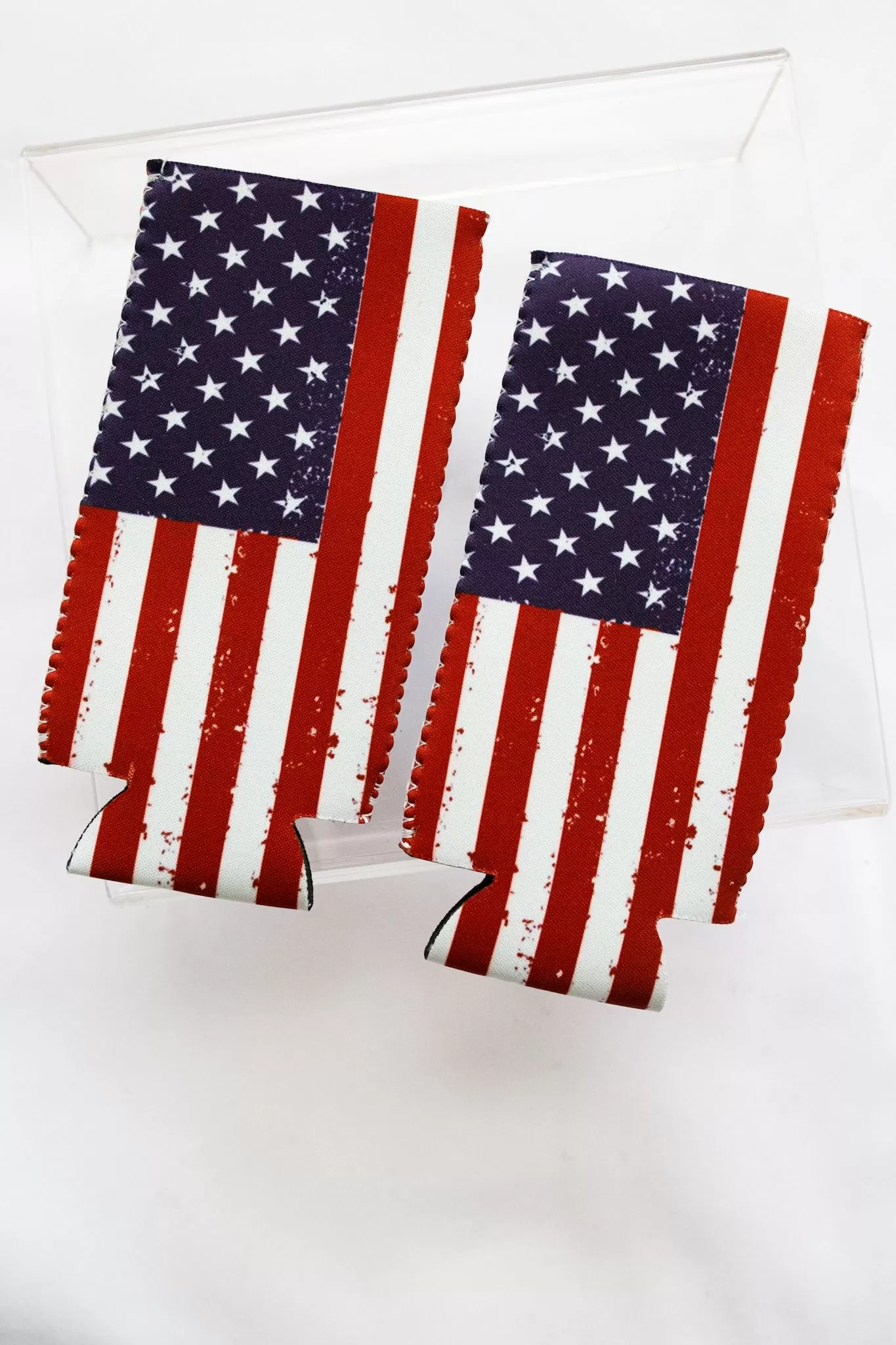 Red, White, & Blue Flag Tall Coozie 2-Pack