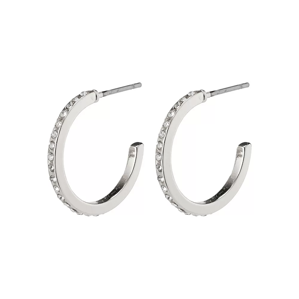 Roberta Medium Silver Plated Hoops