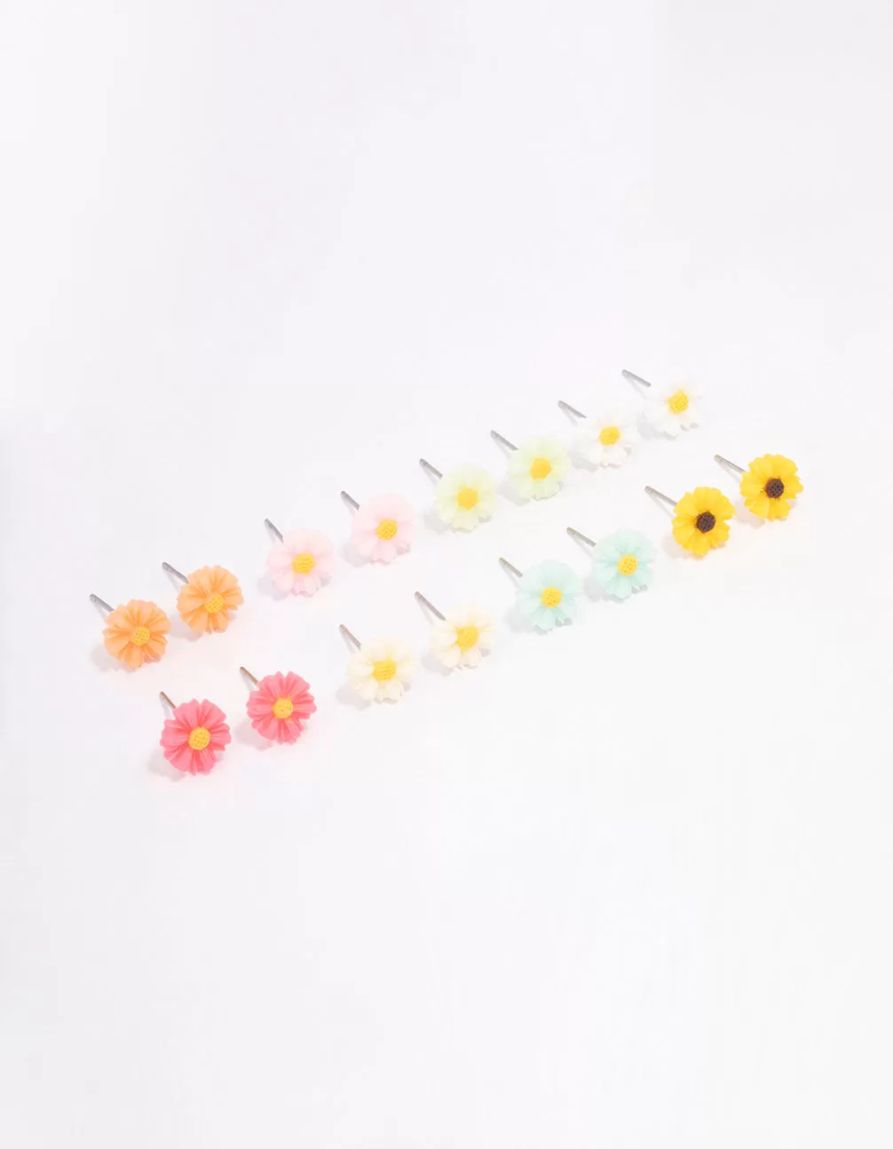 Silver Sunflower Earring 8-Pack