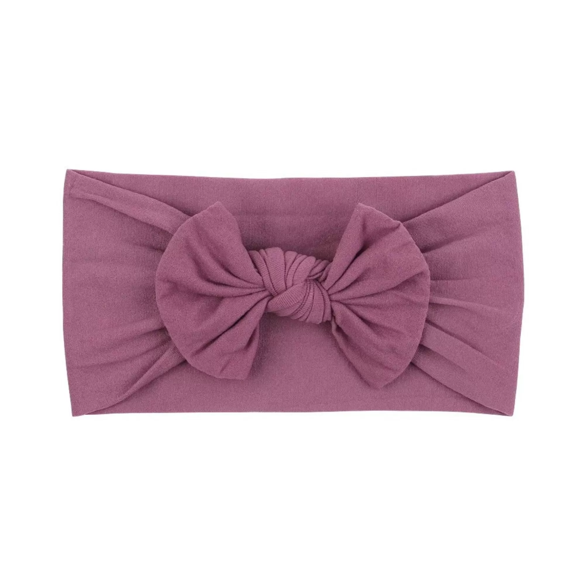 Soft Solid Colour Nylon Baby Headband in Mauve