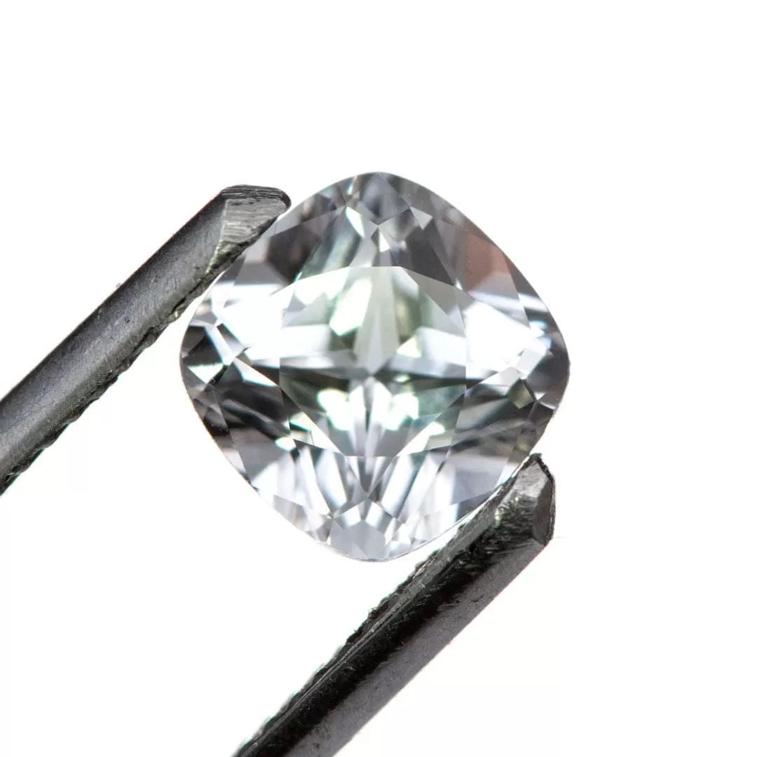 Square Cushion Cut Lab Created White Sapphire Gemstone