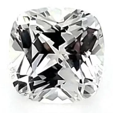 Square Cushion Cut Lab Created White Sapphire Gemstone