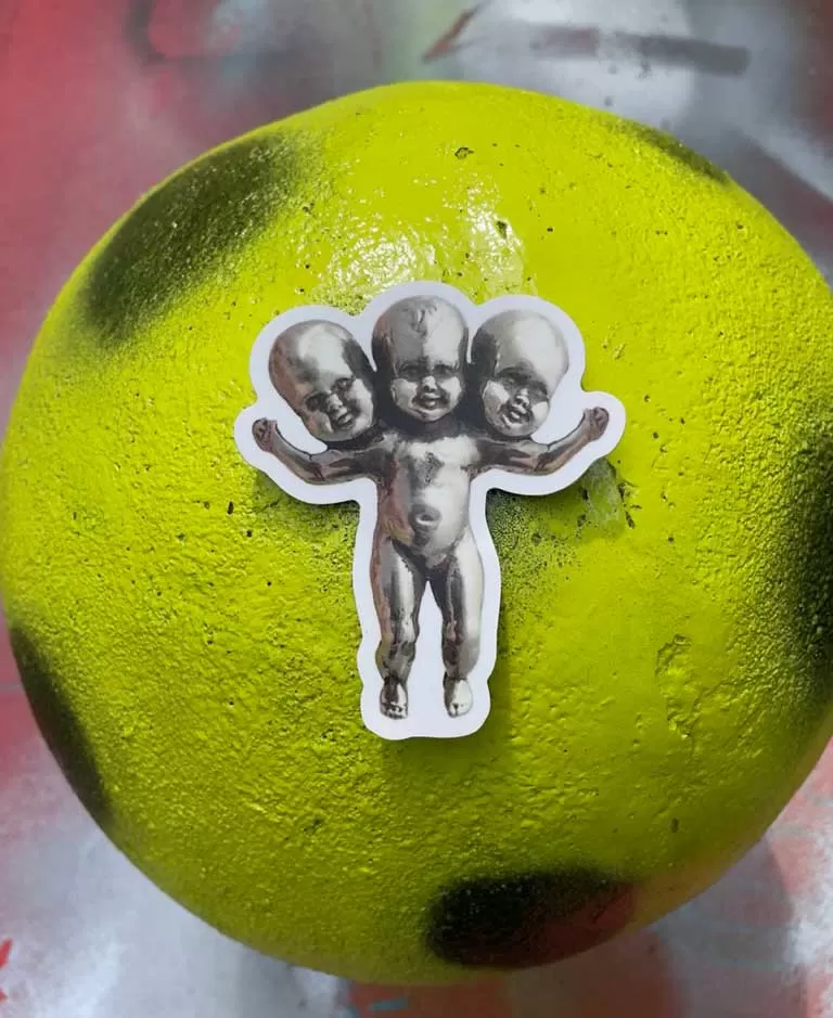 STICKER Three Headed Baby