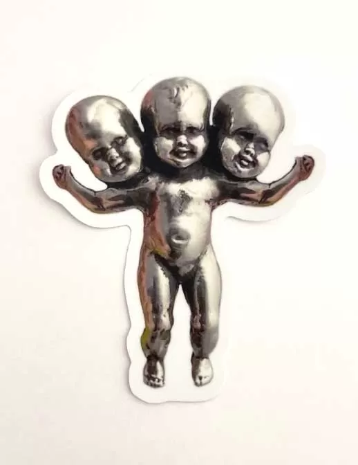 STICKER Three Headed Baby