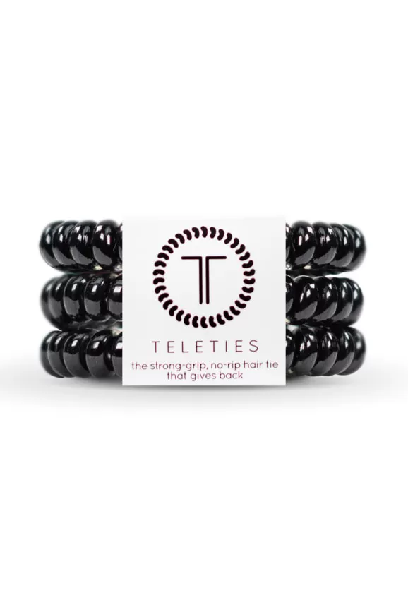 TELETIES Small Hair Ties - Jet Black