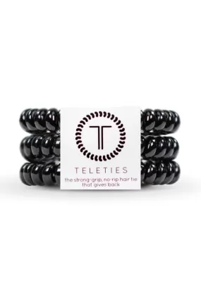 TELETIES Small Hair Ties - Jet Black