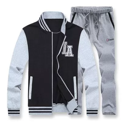 Thermal Men Hoodies Suits Baseball Style Sweater Set