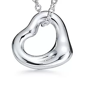 Tiffany and Co. Open Heart Silver Necklace