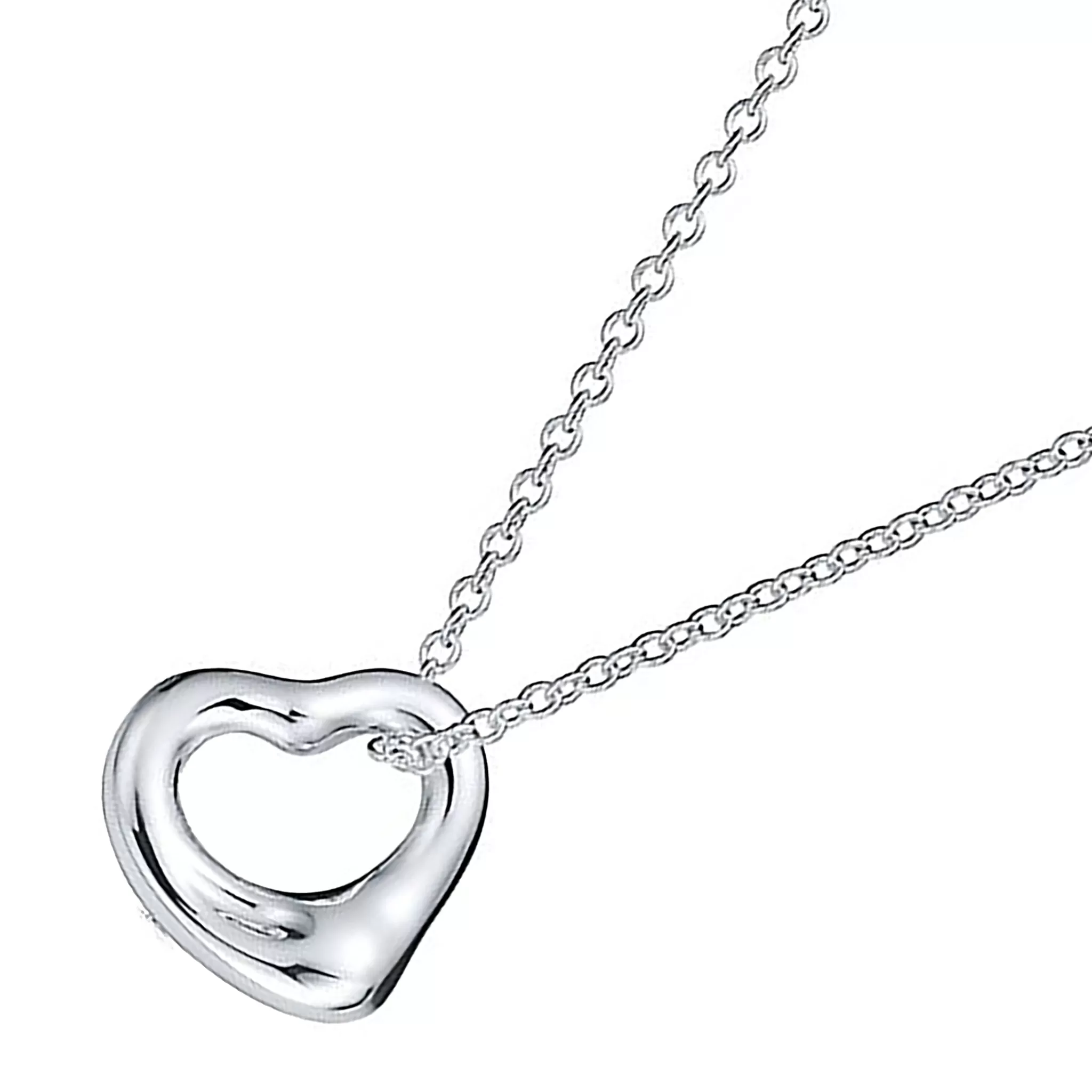 Tiffany and Co. Open Heart Silver Necklace