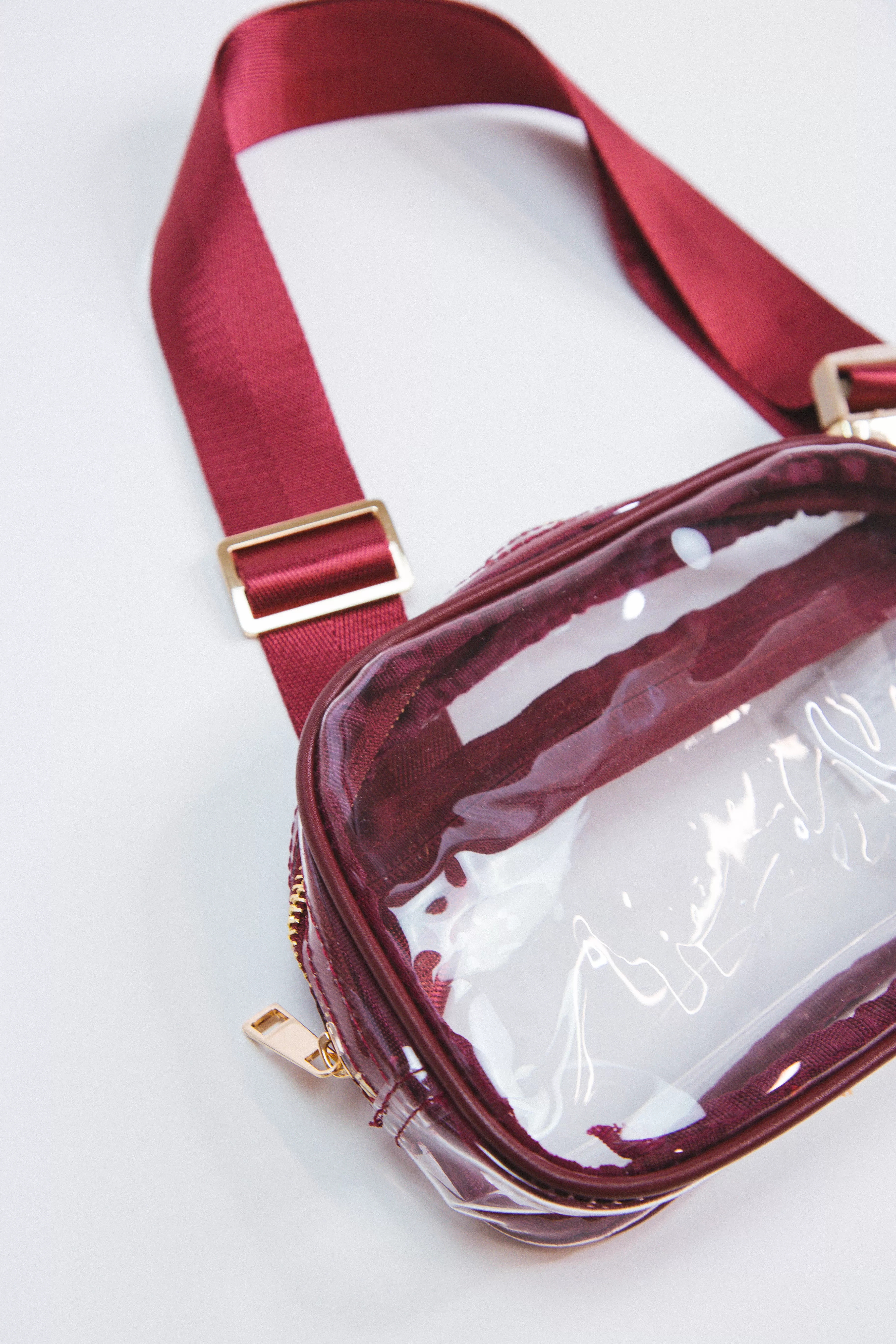 Trendsetter Clear Fanny Pack, Crimson