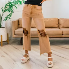 Vervet Butterscotch 90's Crop Flare Jeans