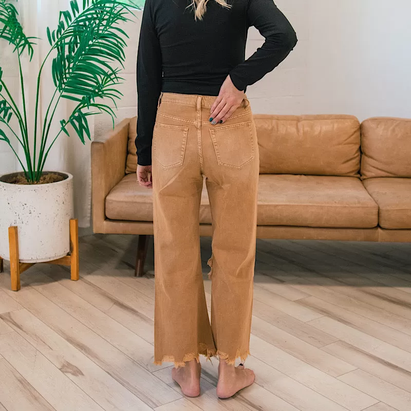 Vervet Butterscotch 90's Crop Flare Jeans