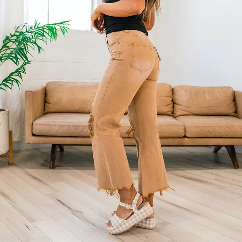 Vervet Butterscotch 90's Crop Flare Jeans