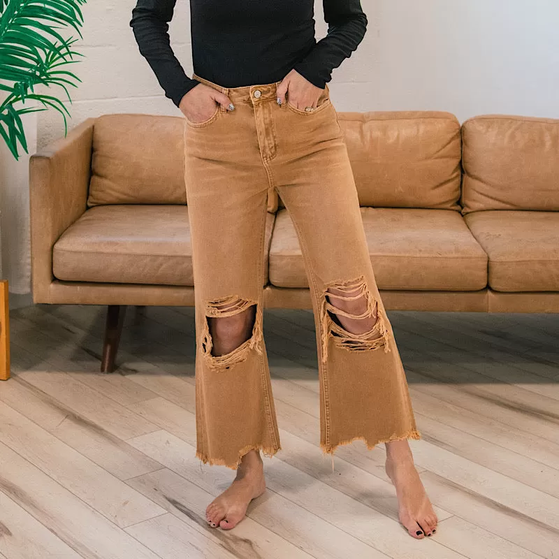 Vervet Butterscotch 90's Crop Flare Jeans