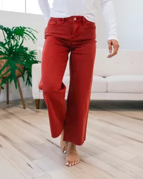 Vervet Skye Wide Leg Non Distressed Crop Jeans - Bossa Nova