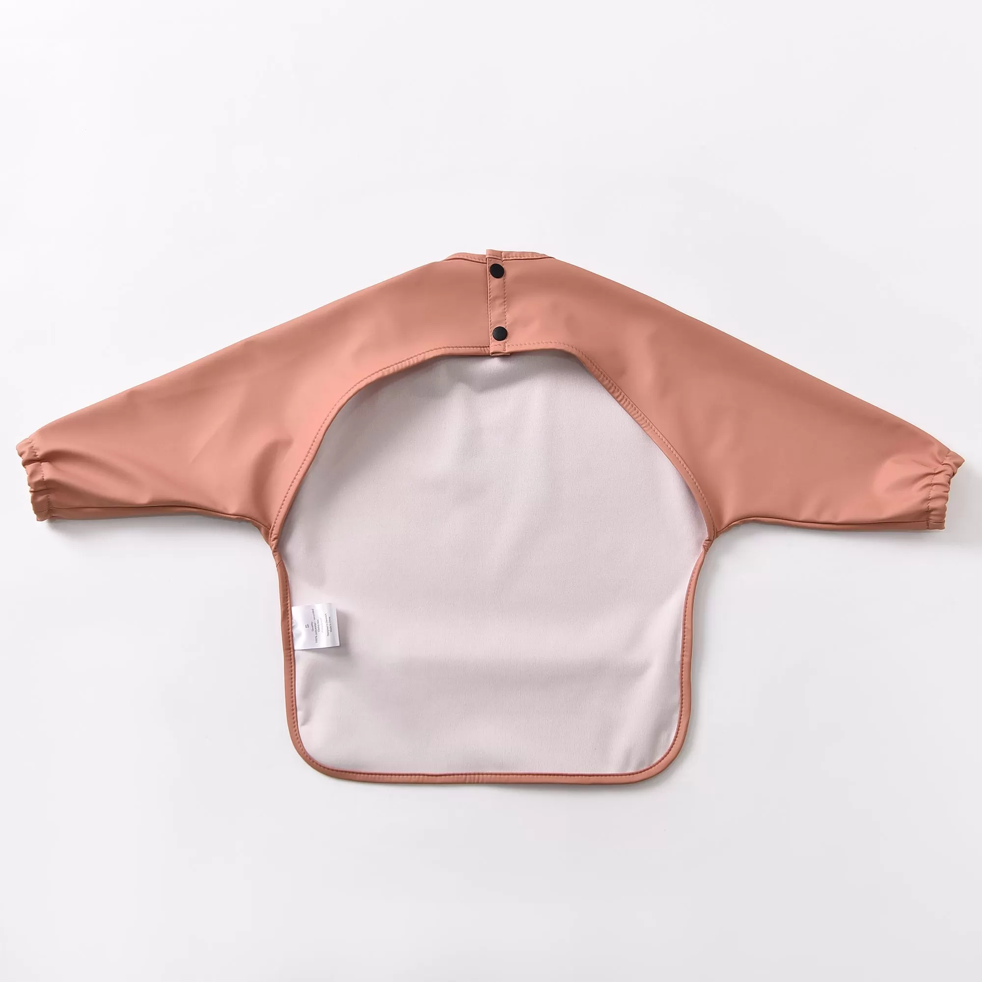 Waterproof Long Sleeve Baby Smock Bib in Pale Oak