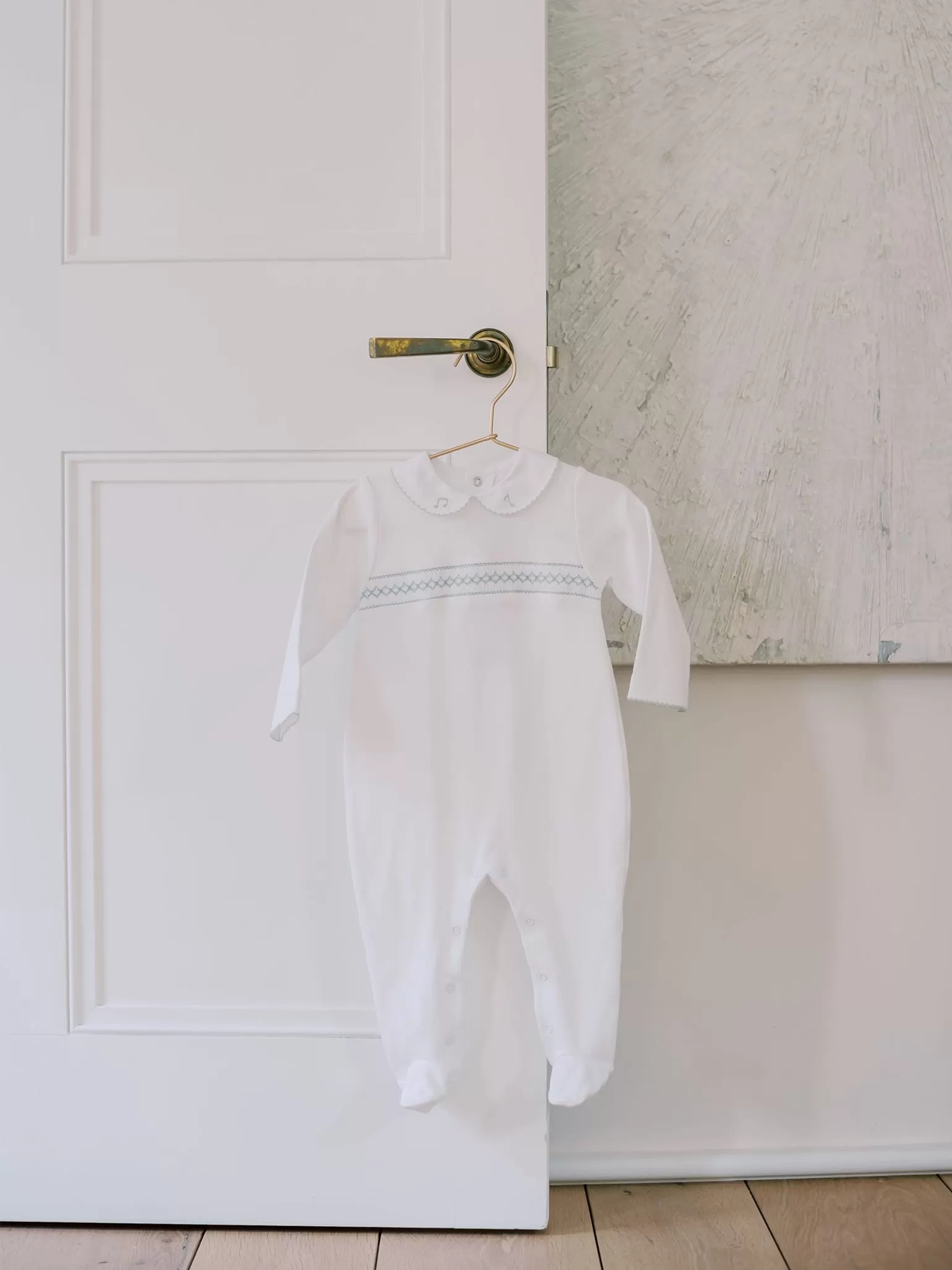 White Dali Baby Smock Sleepsuit