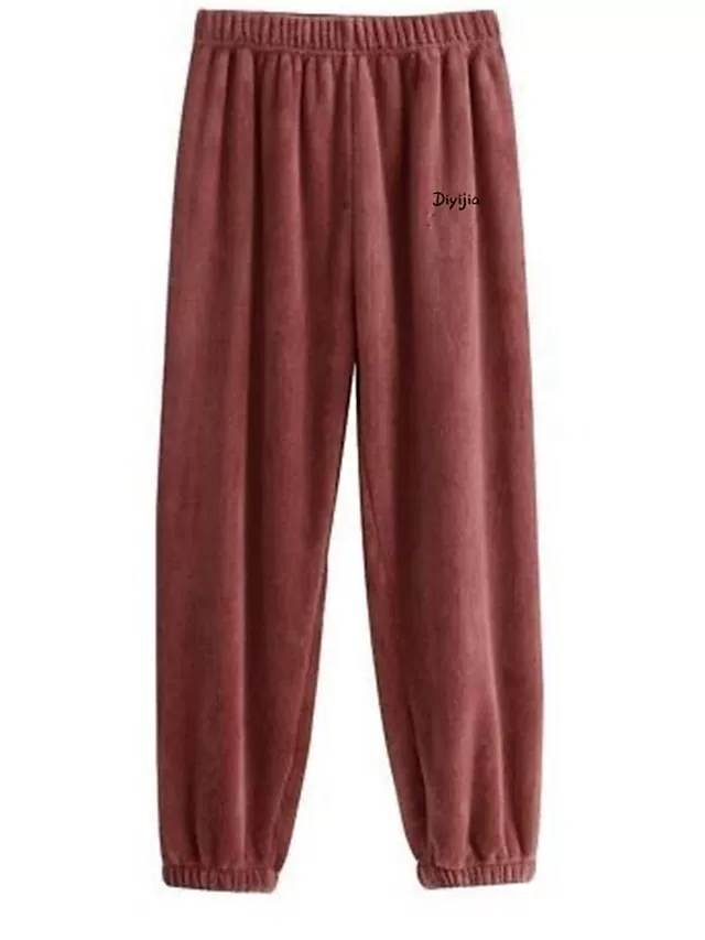 Women's Coral Fleece Lounge Pants in Soft Plush Fabric