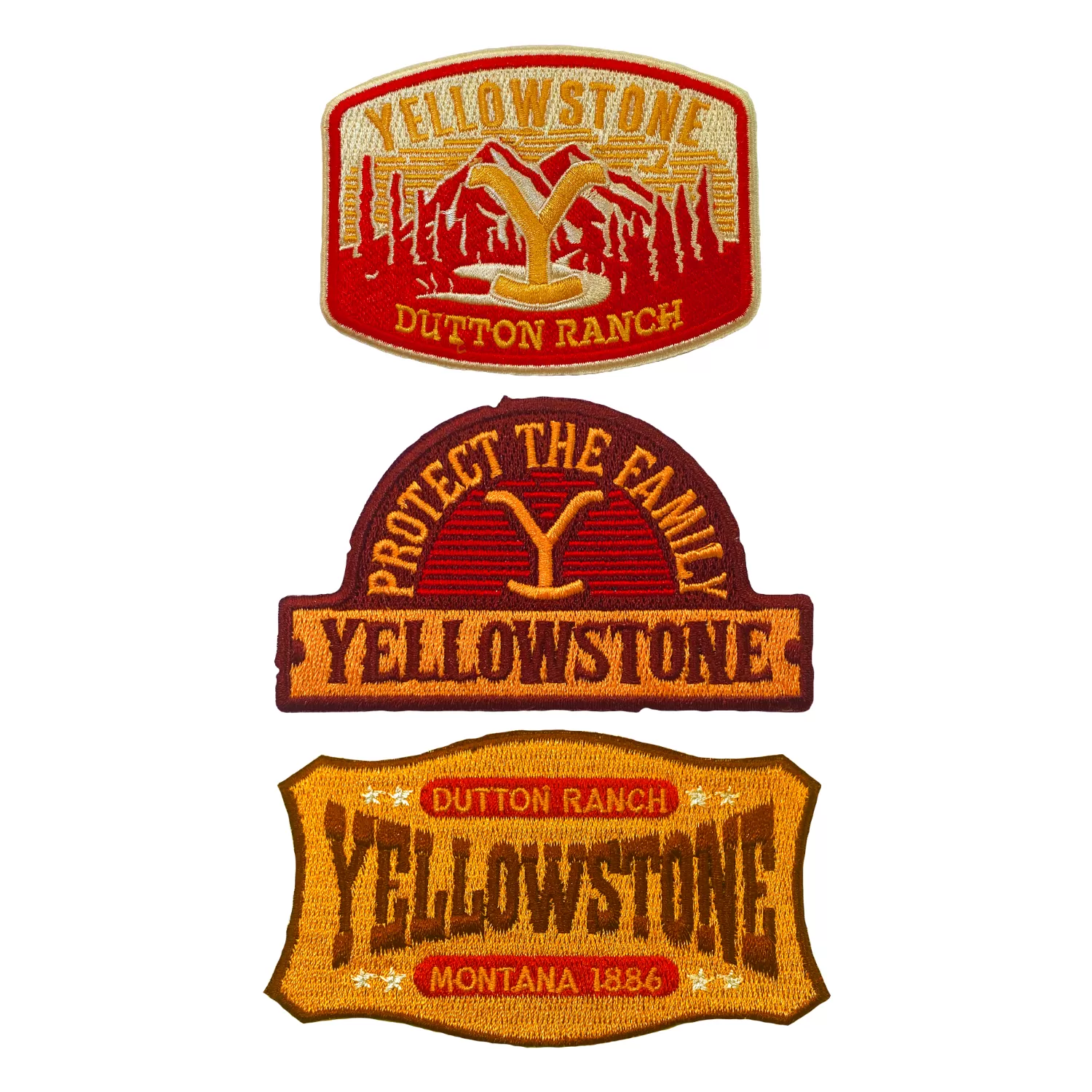 Yellowstone Dutton Ranch Iron On Patches - Pack of 3