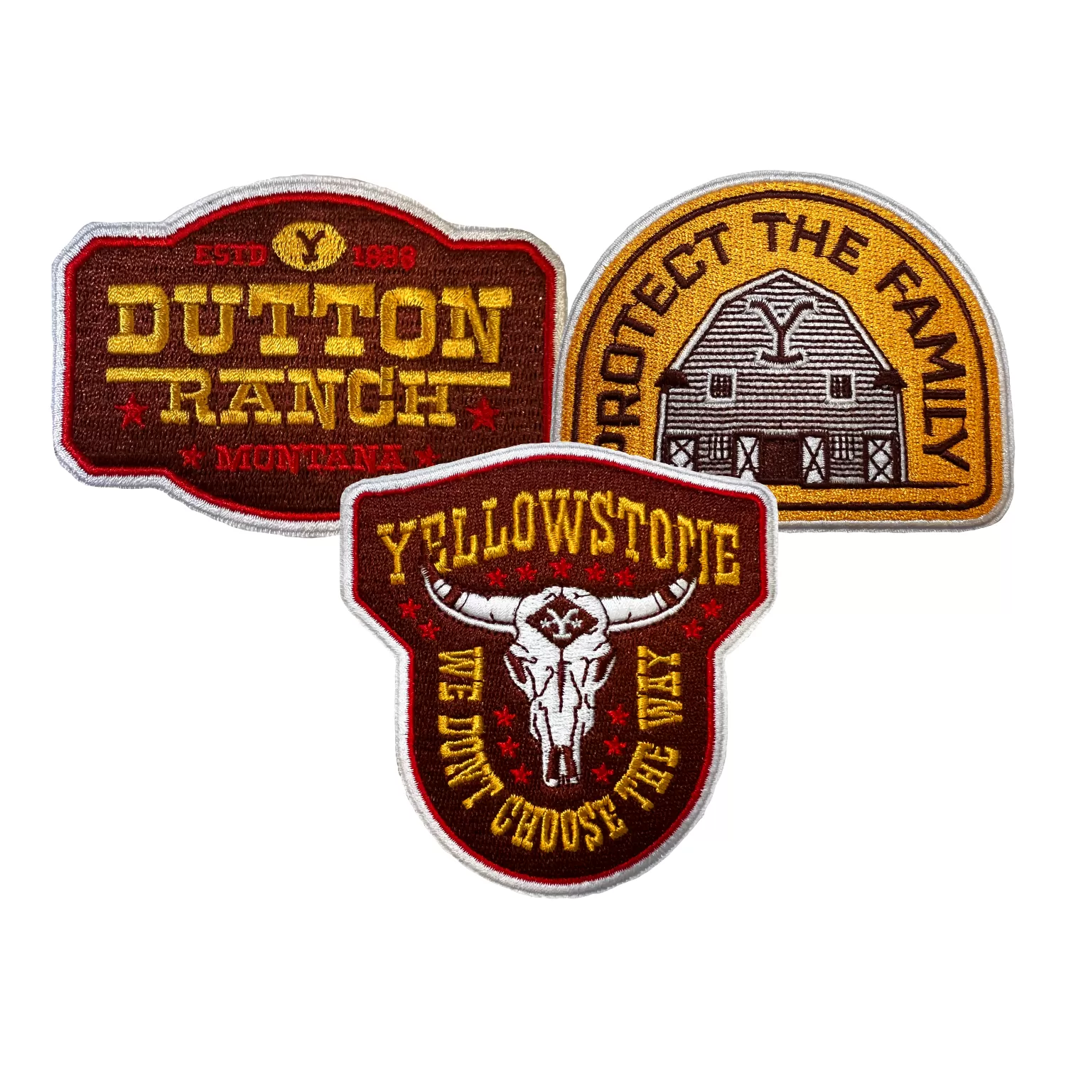 Yellowstone Dutton Ranch Iron On Patches - Pack of 3