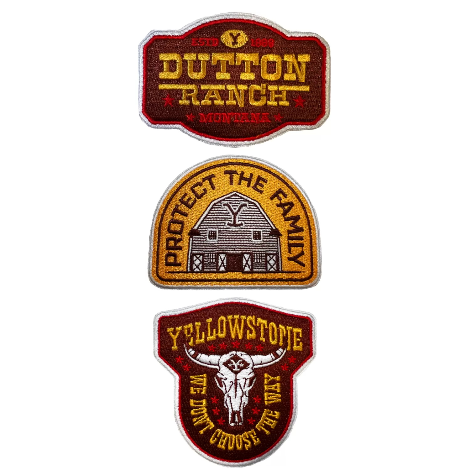 Yellowstone Dutton Ranch Iron On Patches - Pack of 3