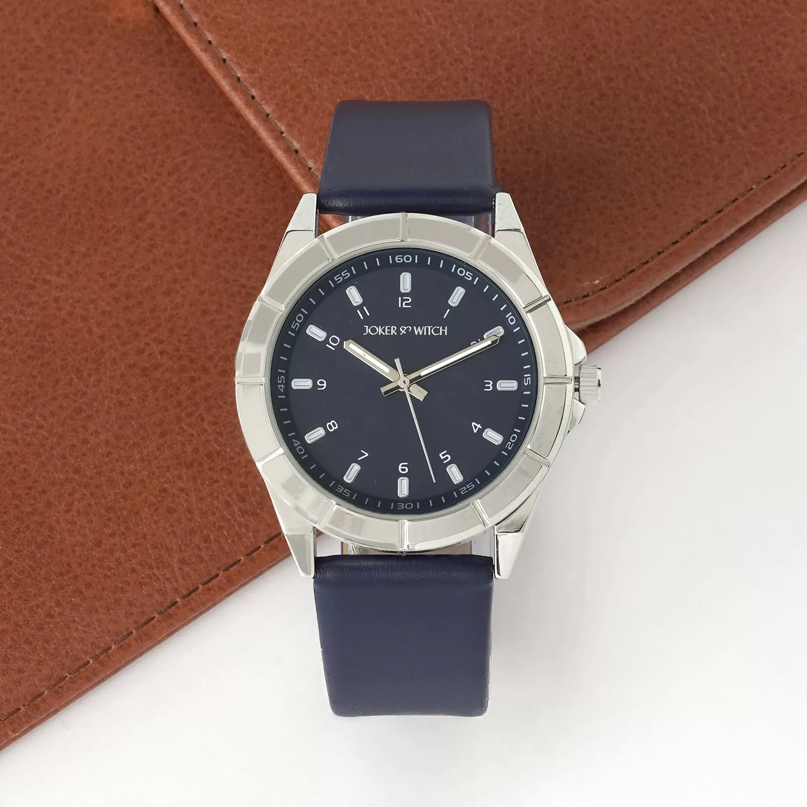 Zonda Dark Blue Dial Dark Blue Leather Strap Watch